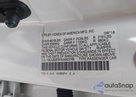 2019 Acura Tlx Tech A-Spec Pkgs z USA, uszkodzony, nr VIN 19UUB2F61KA003748